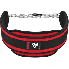 RDX T7 Weight Training Dipping Belt With Chain - Red