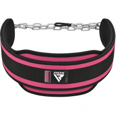 RDX T7 Weight Training Dipping Belt With Chain - Pink