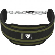 RDX T7 Weight Training Dipping Belt With Chain - Army Green