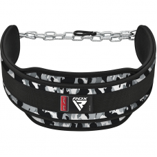 RDX T7 Weight Training Dipping Belt With Chain - Camo Grey