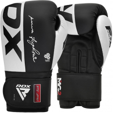 RDX F4 Boxing Sparring Gloves Hook u0026 Loop - Black / 10oz