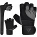 RDX L4 Open Finger Weightlifting Gym Gloves - Black / XL