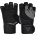 RDX L4 Open Finger Weightlifting Gym Gloves - Black / XL