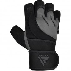 RDX L4 Open Finger Weightlifting Gym Gloves - Grey / XL