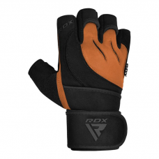 RDX L4 Open Finger Weightlifting Gym Gloves - Tan / XL