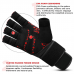 RDX L7 Weight Lifting Leather Gym Gloves - L / RedBlack