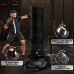 RDX KT Ronin 6ft Black Free Standing Target Punch Bags With Mitts Set - Black