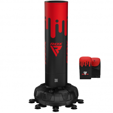 RDX F9 6ft Adults Free Standing Punch Bag With Bag Mitts For Training u0026 Workout Set - Red