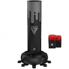 RDX F9 6ft Adults Free Standing Punch Bag With Bag Mitts For Training u0026 Workout Set - Grey