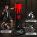 RDX F9 6ft Adults Free Standing Punch Bag With Bag Mitts For Training u0026 Workout Set - Grey