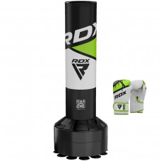 RDX R8 4ft Kids Free Standing Punch Bag Red With Gloves For Training u0026 Workout Set - Green