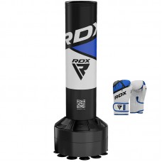 RDX R8 4ft Kids Free Standing Punch Bag Green With Gloves For Training u0026 Workout Set - Blue