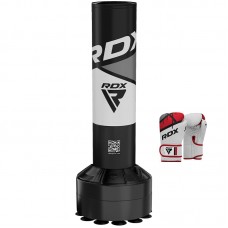 RDX R8 4ft Kids Free Standing Punch Bag Grey With Gloves For Training u0026 Workout Set - Grey