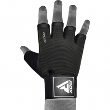 RDX T2 Weightlifting Half Finger Gym Gloves - Black / S