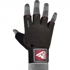 RDX T2 Weightlifting Half Finger Gym Gloves - Red / M