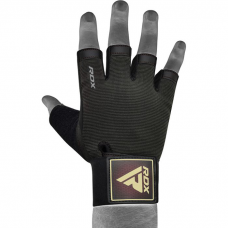 RDX T2 Weightlifting Half Finger Gym Gloves - Brown / XL