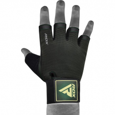 RDX T2 Weightlifting Half Finger Gym Gloves - Army Green / XL