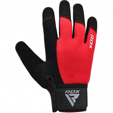 RDX W1F Full Finger Gym Workout Gloves - Red / M