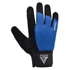 RDX W1F Full Finger Gym Workout Gloves - Blue / S