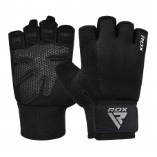 RDX W1H Gym Workout Gloves - Black / L