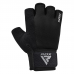 RDX W1H Gym Workout Gloves - Red / M