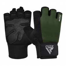 RDX W1H Gym Workout Gloves - Army Green / M