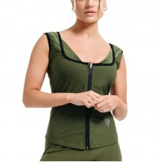 RDX W2 Women Sweat Vest With Zipper REACH OEKO TEX 100 Certified - Army Green / L