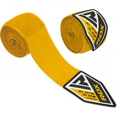 RDX RB 4.5m Elasticated Hand Wraps Bandage for Boxing, MMA; Muay Thai - Yellow