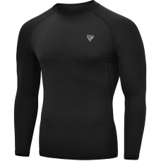 RDX T15 Long Sleeve Black Rash Guard - XL / Black