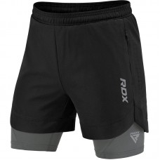 T16 2-in-1 Compression MMA Shorts - Black / L