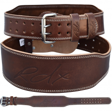 RDX 4 Inch Leather Weightlifting Belt - 2XL / Brown