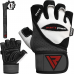 RDX L1 Leather Bodybuilding Gym Gloves - L / White