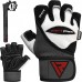 RDX L1 Leather Bodybuilding Gym Gloves - L / White