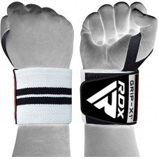 RDX W3W WEIGHT LIFTING WRIST SUPPORT WRAPS WITH THUMB LOOPS OEKO-TEX® Standard 100 certified - White