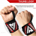 RDX W3 IPL USPA Approved Powerlifting Wrist Support Wraps with Thumb Loops OEKO-TEX® Standard 100 certified - BlackOrange