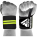 RDX W3 IPL USPA Approved Powerlifting Wrist Support Wraps with Thumb Loops OEKO-TEX® Standard 100 certified - BlackOrange