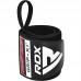 RDX W3 IPL USPA Approved Powerlifting Wrist Support Wraps with Thumb Loops OEKO-TEX® Standard 100 certified - BlackOrange