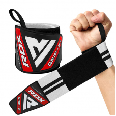 RDX W3 IPL USPA Approved Powerlifting Wrist Support Wraps with Thumb Loops OEKO-TEX® Standard 100 certified - WhiteBlack