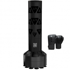 RDX Kt Ronin 4ft Kids Free Standing Punch Bag Black With Gloves For Training u0026 Workout Set - Black / 4ft