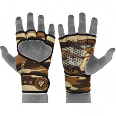 RDX X3 Weightlifting Grips - Brown / L/XL