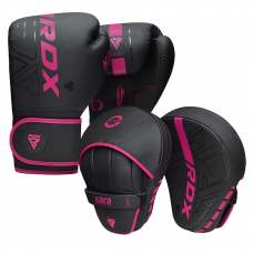 RDX F6 KARA Boxing Gloves u0026 Focus Pads - Pink / 16oz