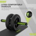 RDX W1 2-in-1 Ab Wheel Roller u0026 Knee Pad Mat - BlackGreen