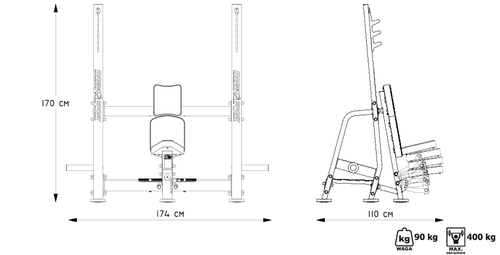 Скамья для жима от плеч - Marbo Sport