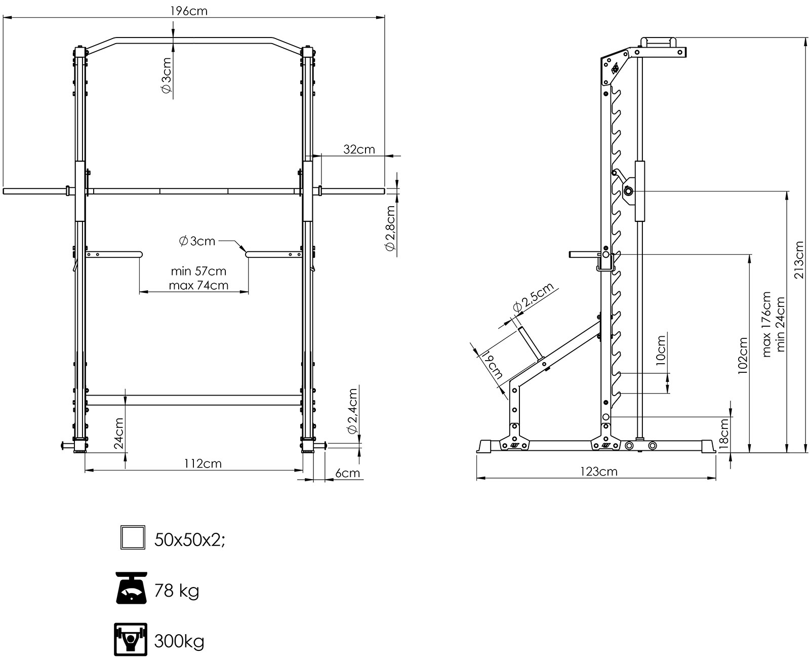 Тренажер Сміта з лінійними підшипниками MS-U117 2.0 - Marbo Sport