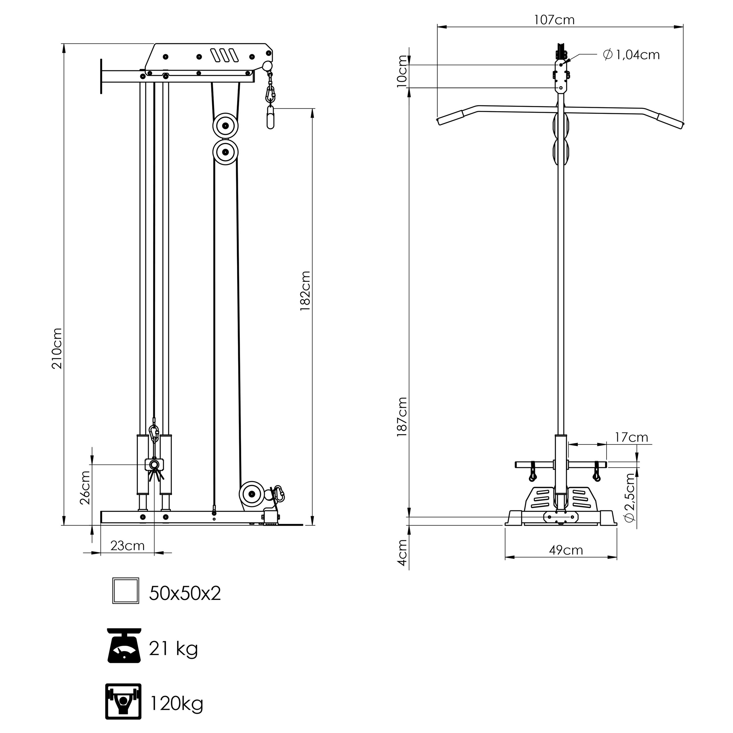 Настінна витяжка на 2 напрямних MS-W103 2.0